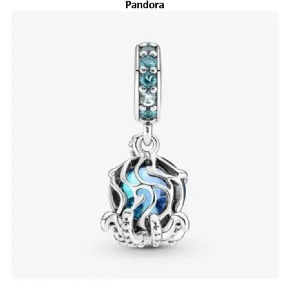 Pandora Murano Glass Cute Octopus Dangle Charm